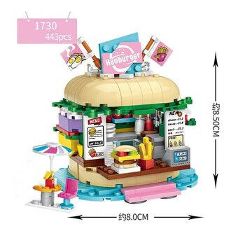 Loz LOZ夢幻遊樂園系列-漢堡店 (LOZ Dream Amusement Park Series - Burger shop Building Bricks Set)